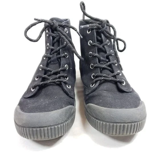 Bobs Women's Size 7.5 Black Bootie Sneakers Canvas - Picture 6 of 10